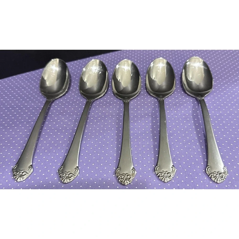 Oneida Princeton Teaspoons Spoon 18/10 Stainless Steel Set Of 5 Flatware‎ VTG